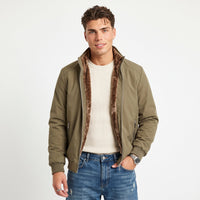 Men's Fleece-Lined Jacket – Stand Collar & Zip Front