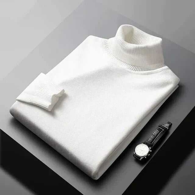 Men's 100% Cashmere Turtleneck – Refined Modern Fit