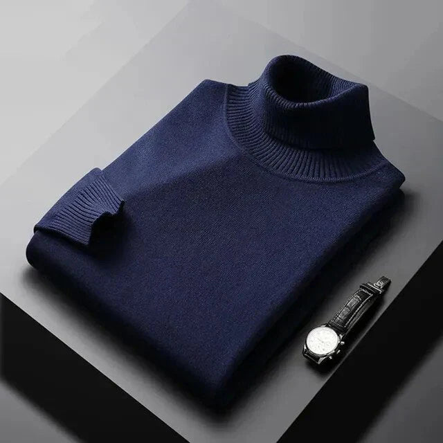 Men's 100% Cashmere Turtleneck – Refined Modern Fit