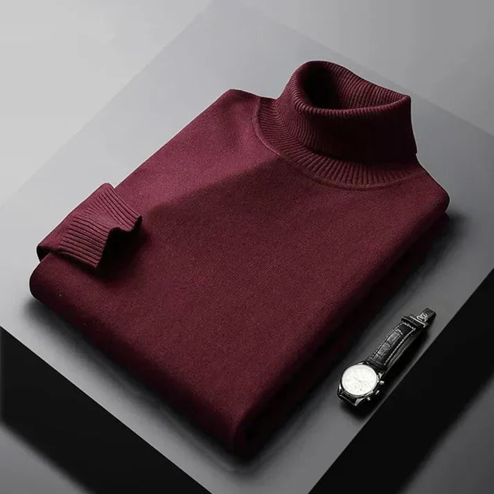 Men's 100% Cashmere Turtleneck – Refined Modern Fit