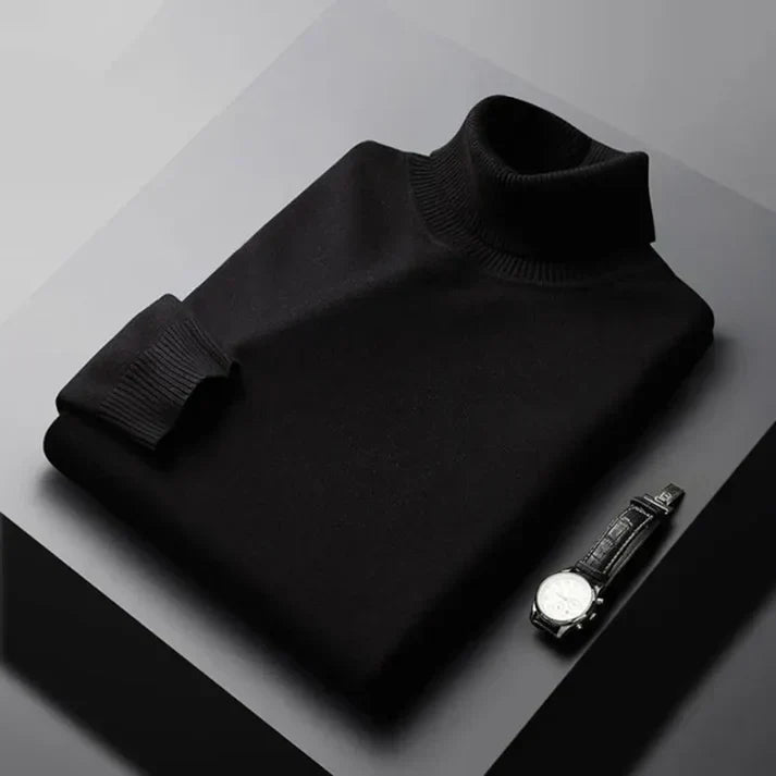 Men's 100% Cashmere Turtleneck – Refined Modern Fit