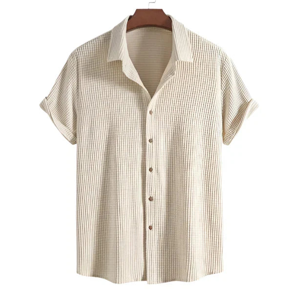 Men's Waffle-Knit Summer Set – Shirt & Shorts