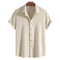 Men's Waffle-Knit Summer Set – Shirt & Shorts