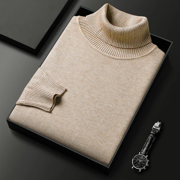 Men's 100% Cashmere Turtleneck – Refined Modern Fit