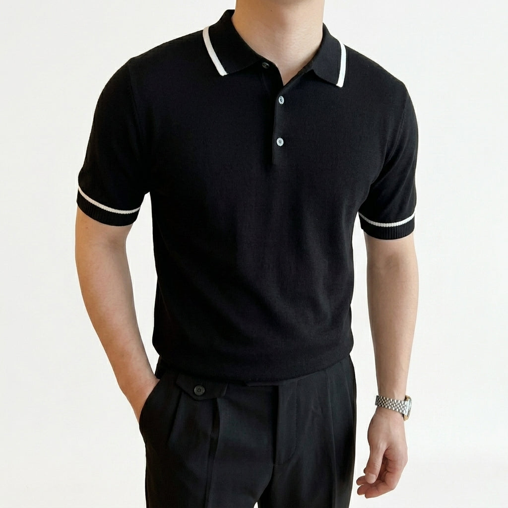 Men's Zip-Collar Polo Shirt – Relaxed Preppy Fit