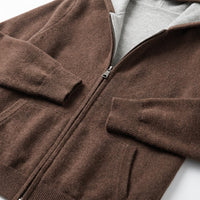 Men's 100% Wool Zip Hoodie – Warm Breathable Knit
