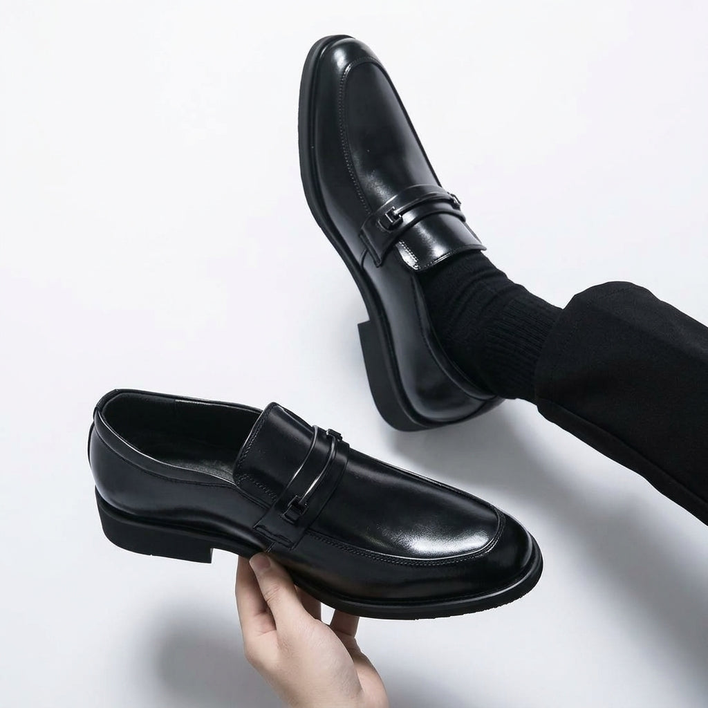 Men's Formal Slip-On Loafers – Buckle Detail