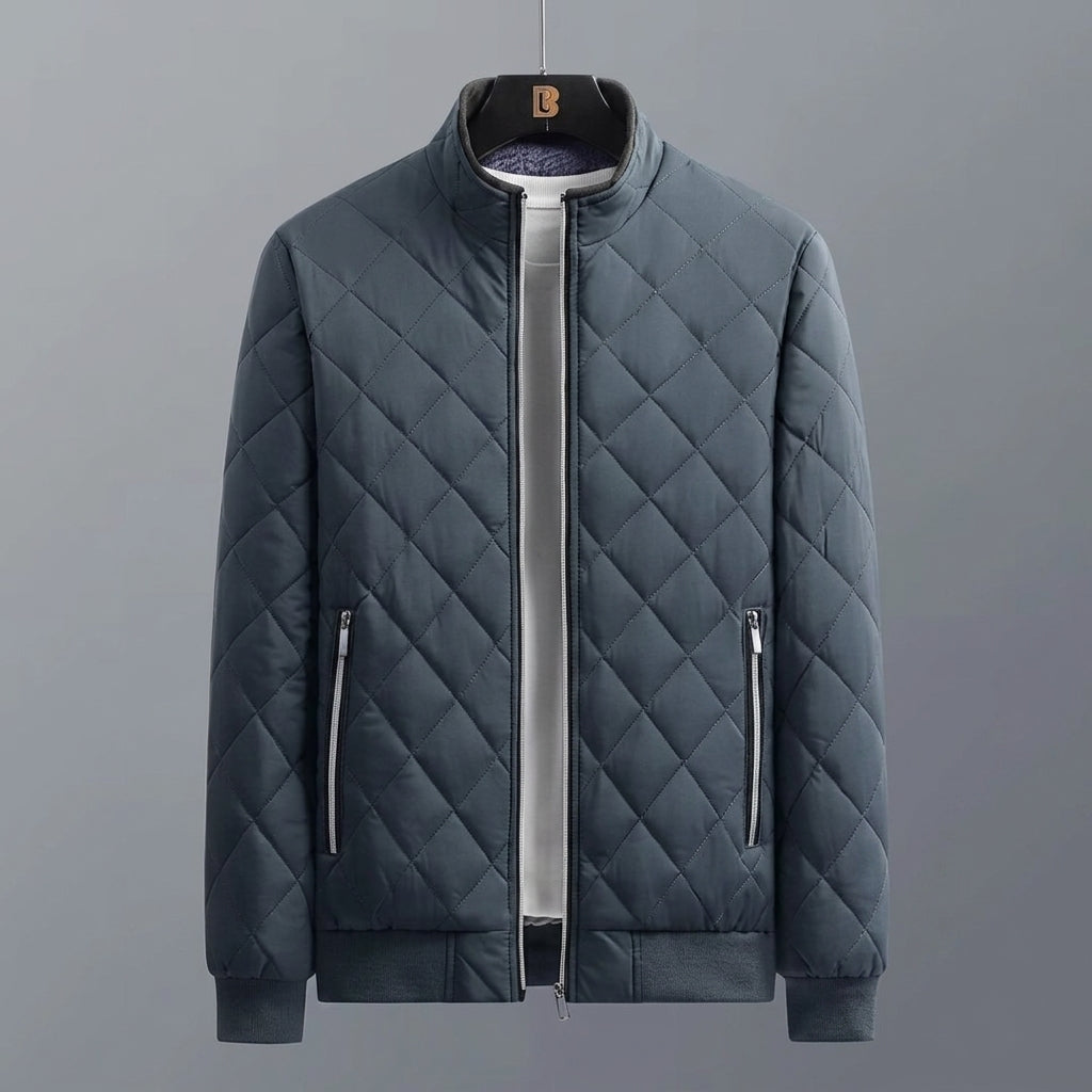 Men's Quilted Bomber Jacket – Fleece Lined