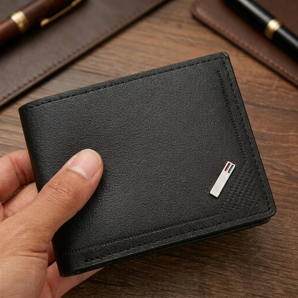 Men's Soft PU Leather Wallet – Slim Foldable Design