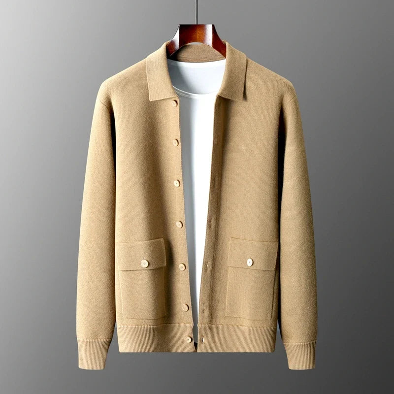 Men's 100% Merino Wool Cardigan – Chunky Button Front
