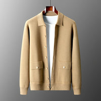 Men's 100% Merino Wool Cardigan – Chunky Button Front
