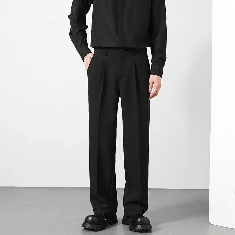Men's Dress Trousers – Relaxed Straight Draped Fit
