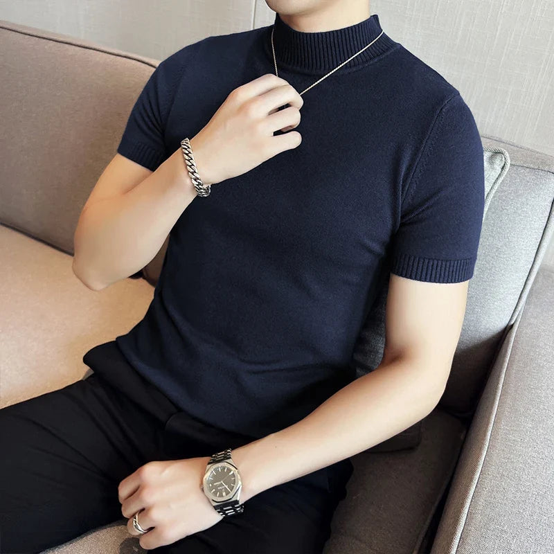 Men's Fitted Turtleneck Sweater – Fine Knit
