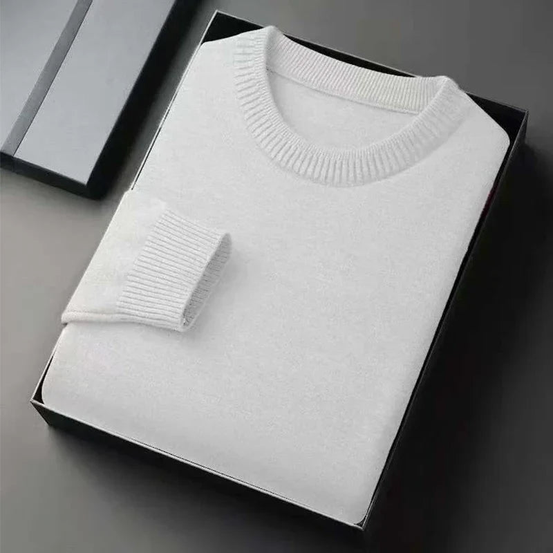 Men's Crew-Neck Knit Sweater – Soft Lightweight Design
