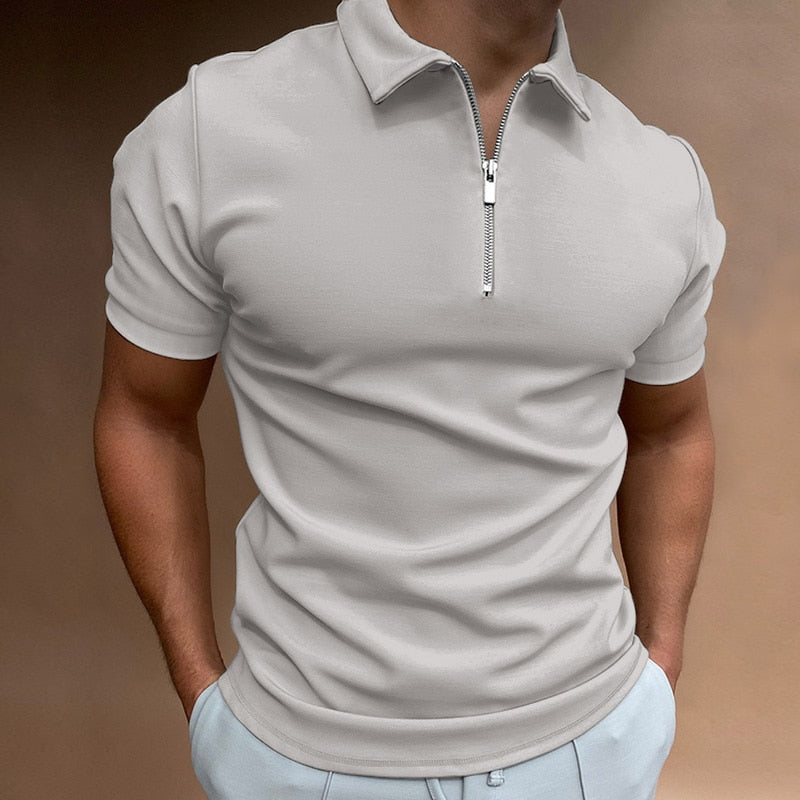 Men's Quarter-Zip Polo Shirt – Modern Tailored Fit