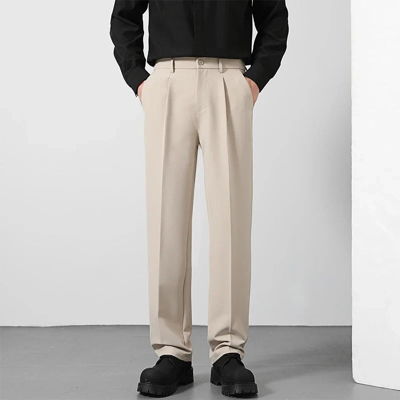 Men's Dress Trousers – Relaxed Straight Draped Fit