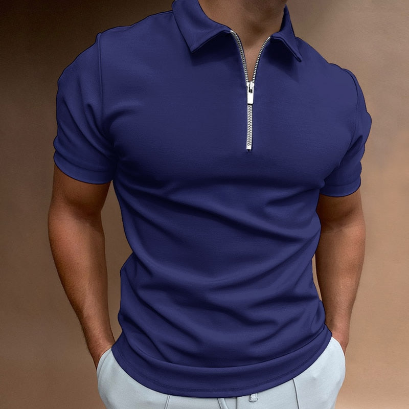 Men's Quarter-Zip Polo Shirt – Modern Tailored Fit