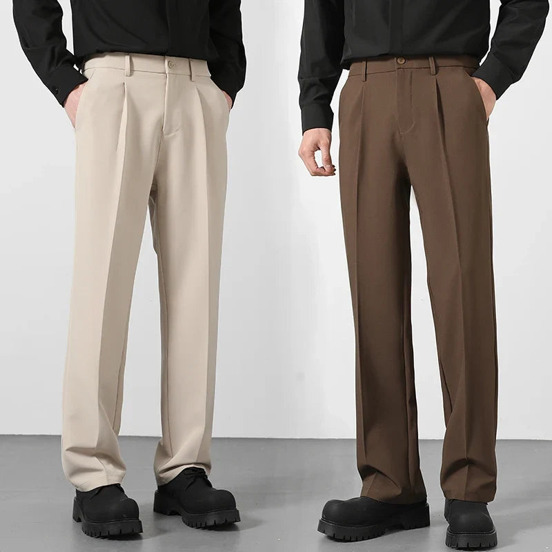 Men's Dress Trousers – Relaxed Straight Draped Fit