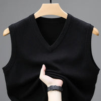 Men's V-Neck Knit Vest – Sleeveless Layer