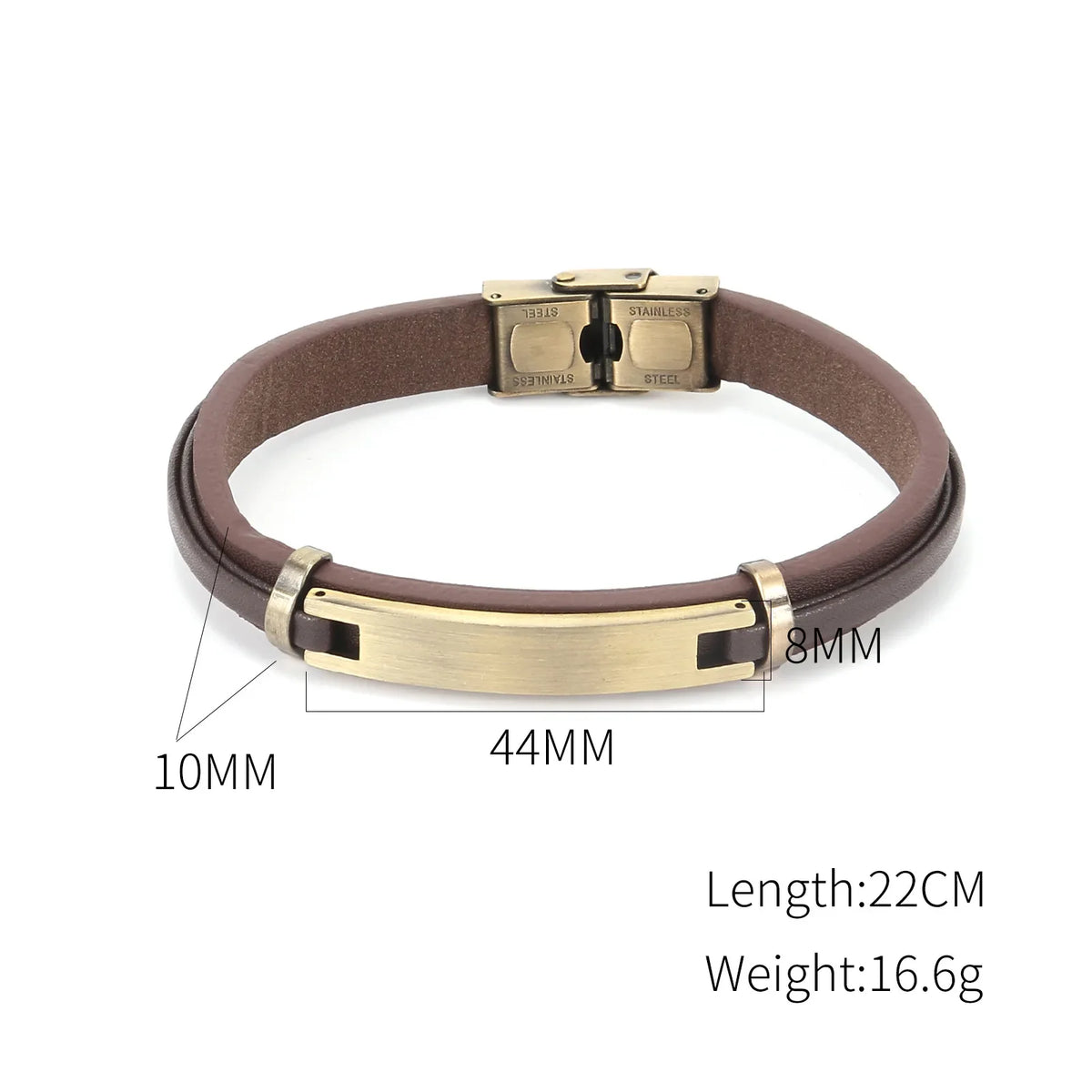 Men's Leather & Stainless Steel Bracelet – Geometric Design