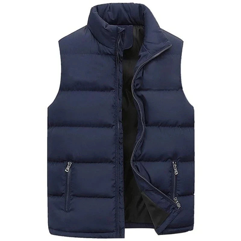 Men's Padded Vest – High Collar & Zip Pockets
