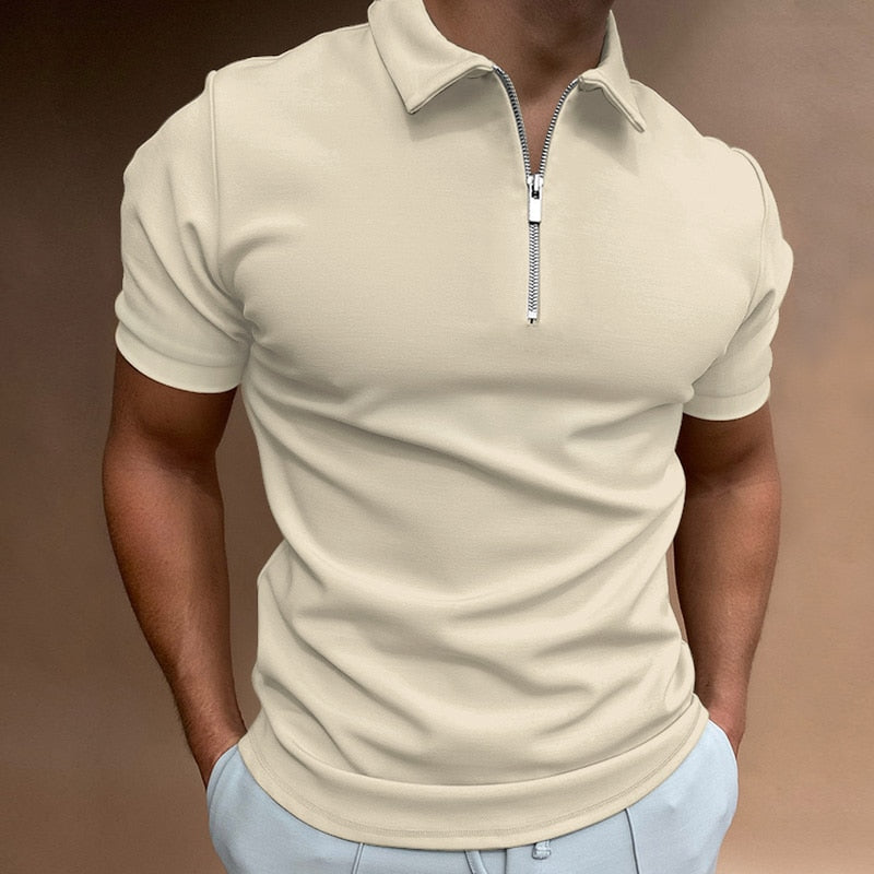 Men's Quarter-Zip Polo Shirt – Modern Tailored Fit