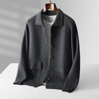 Men's 100% Merino Wool Cardigan – Chunky Button Front