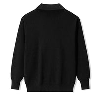 Men's Zip-Up Sweater – Cotton-Blend Relaxed Fit