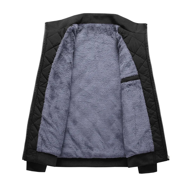 Men's Quilted Bomber Jacket – Fleece Lined