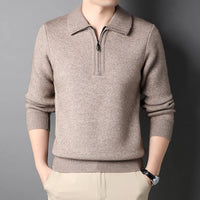 Men's Cashmere & Alpaca Sweater – Zip High-Neck Design