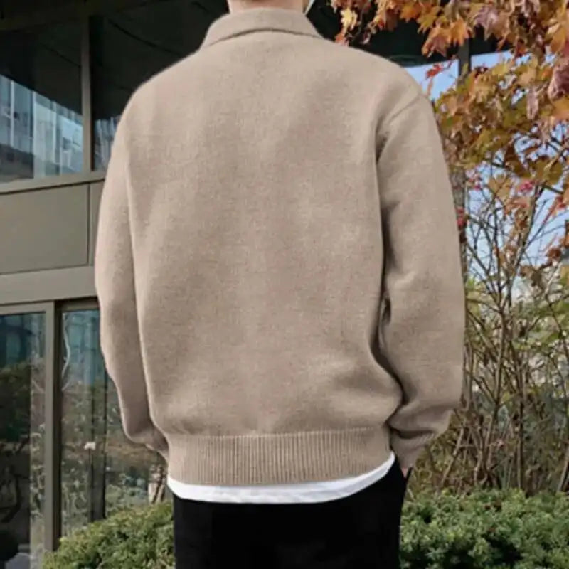 Men's Lapel-Collar Sweater – Relaxed Vintage Fit
