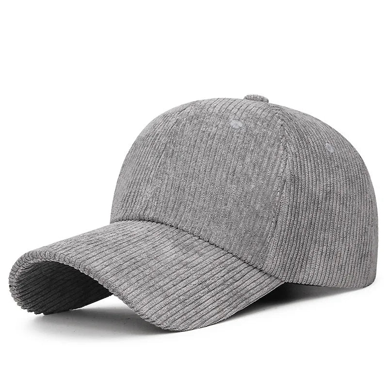 Corduroy Duckbill Cap – Solid-Colour Retro Design
