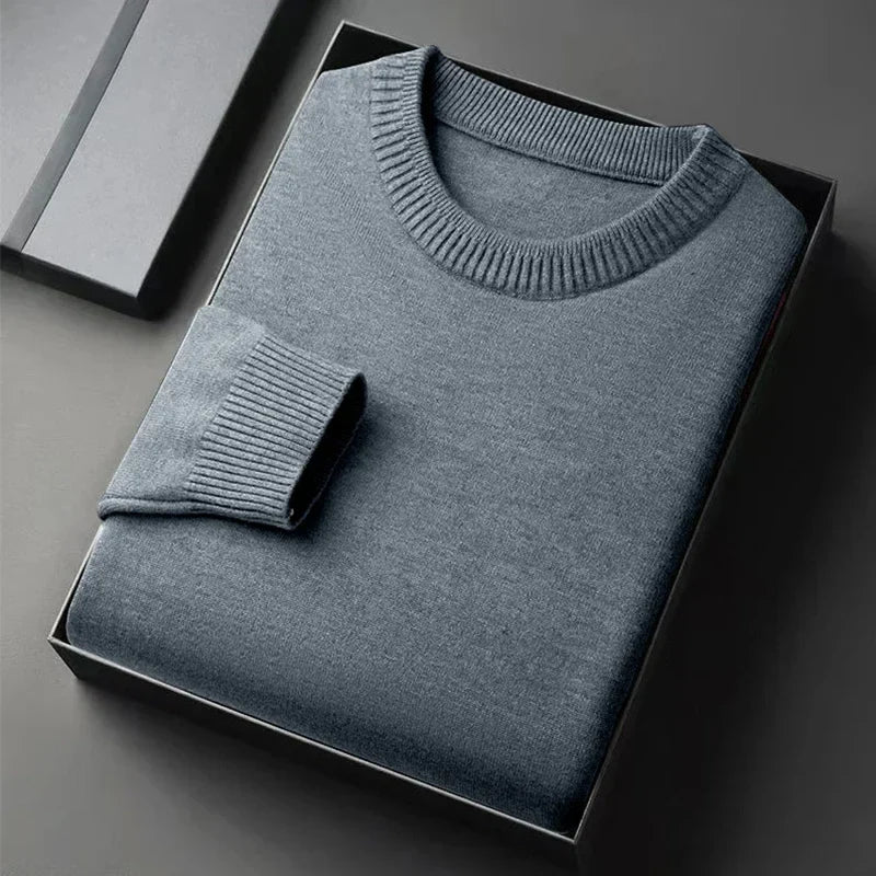 Men's Crew-Neck Knit Sweater – Soft Lightweight Design