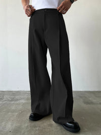 Men's High-Waisted Suit Trousers – Wide-Leg Fit
