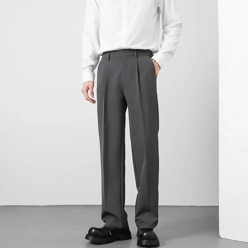 Men's Dress Trousers – Relaxed Straight Draped Fit