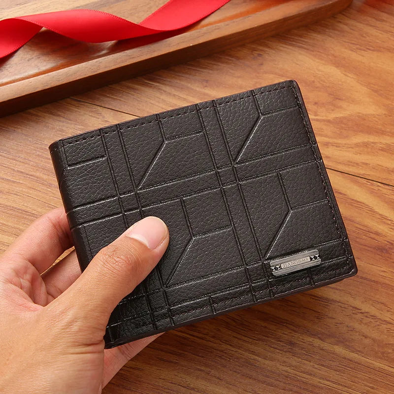 Men's Slim Leather Wallet – Money Clip & Card Slots
