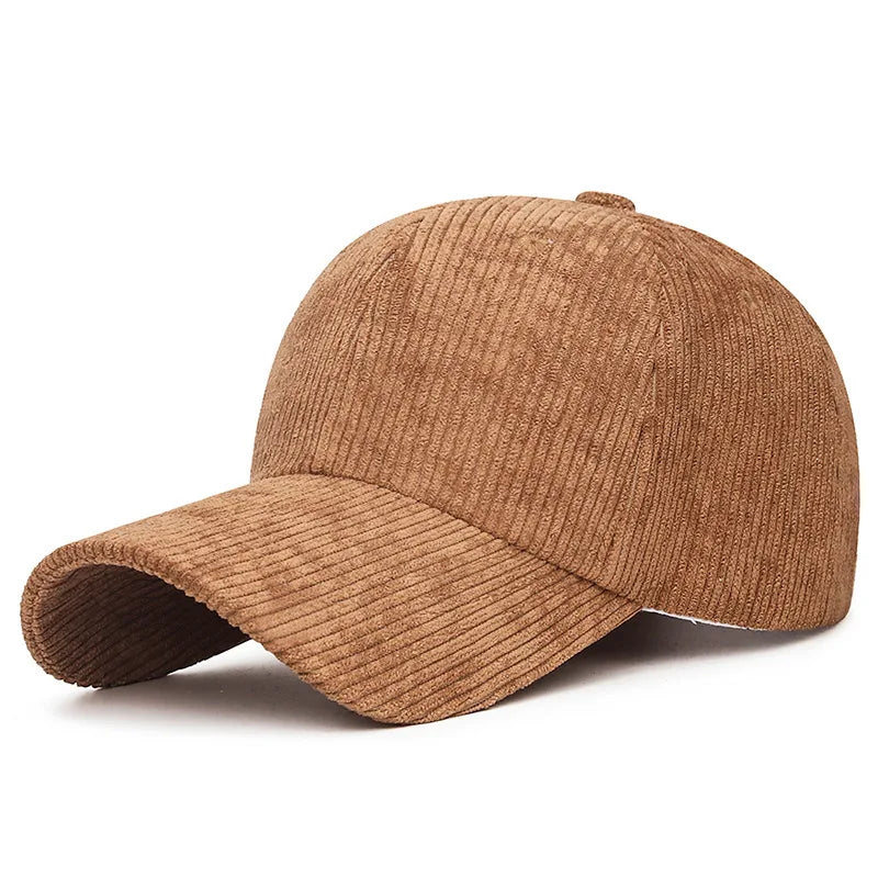 Corduroy Duckbill Cap – Solid-Colour Retro Design