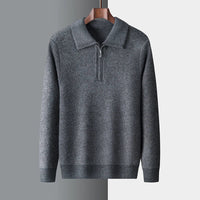 Men's Cashmere & Alpaca Sweater – Zip High-Neck Design