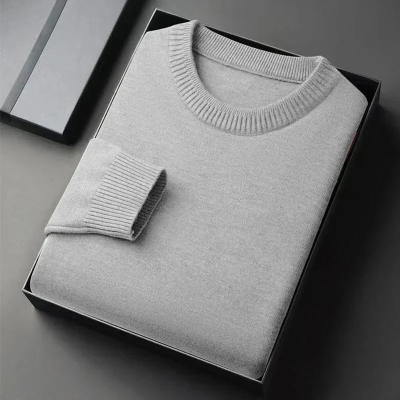 Men's Crew-Neck Knit Sweater – Soft Lightweight Design