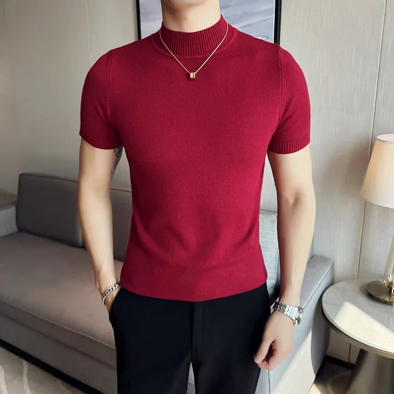 Men's Fitted Turtleneck Sweater – Fine Knit
