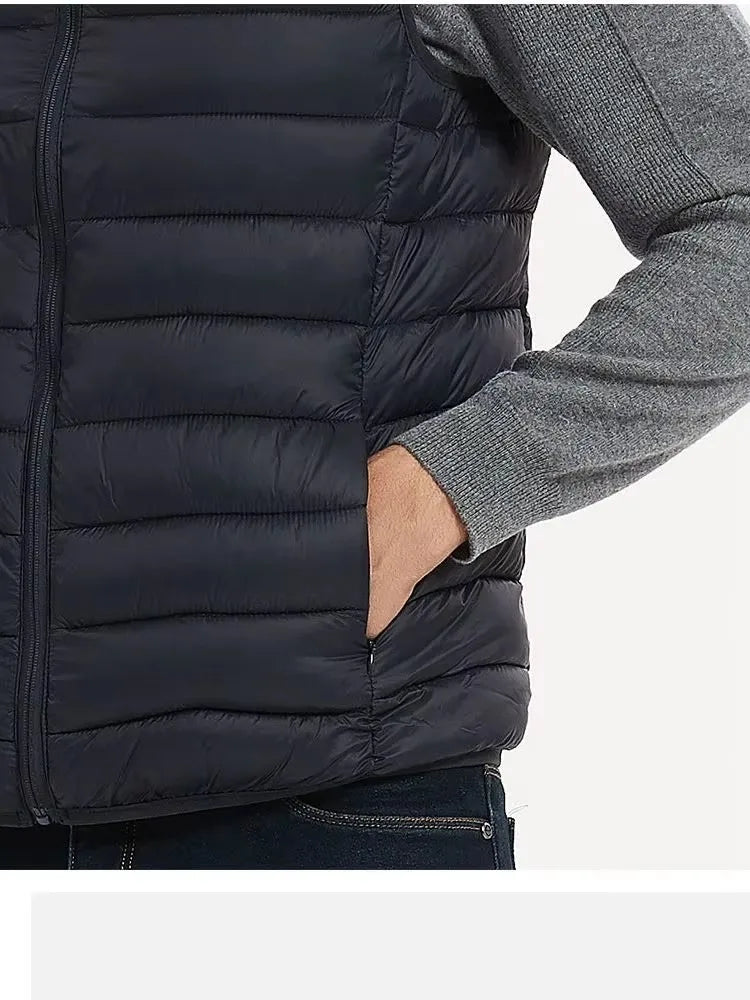 Men's Padded High-Collar Vest – Zip Front