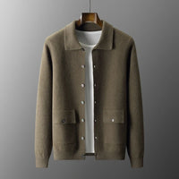 Men's 100% Merino Wool Cardigan – Chunky Button Front