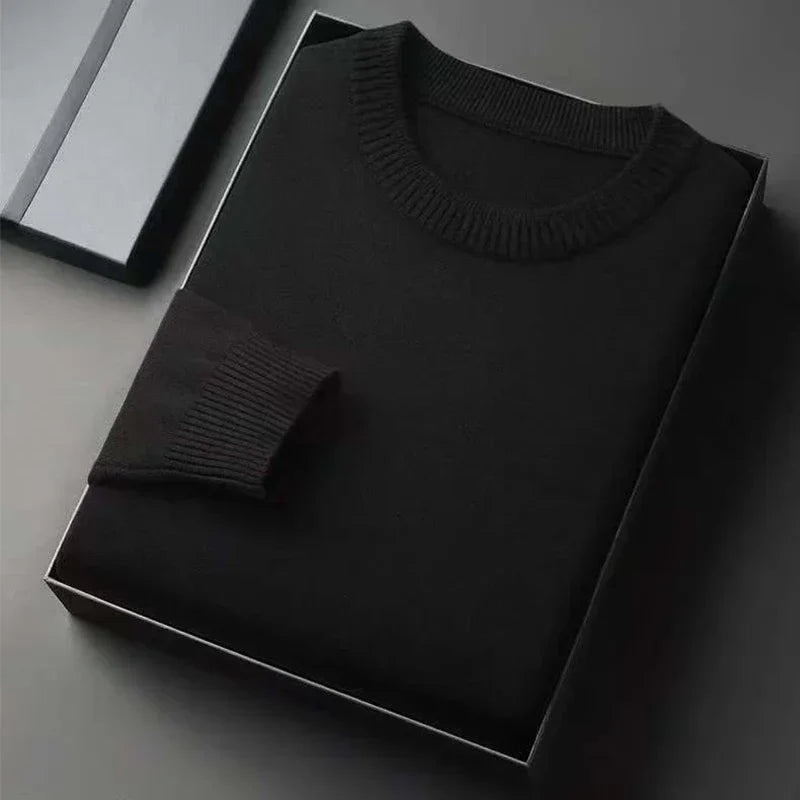 Men's Crew-Neck Knit Sweater – Soft Lightweight Design