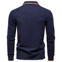 Men's Cotton Henley Polo Shirt – Long Sleeve