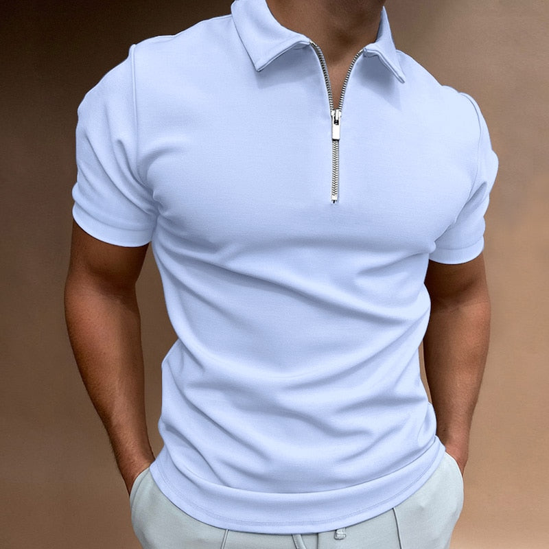 Men's Quarter-Zip Polo Shirt – Modern Tailored Fit