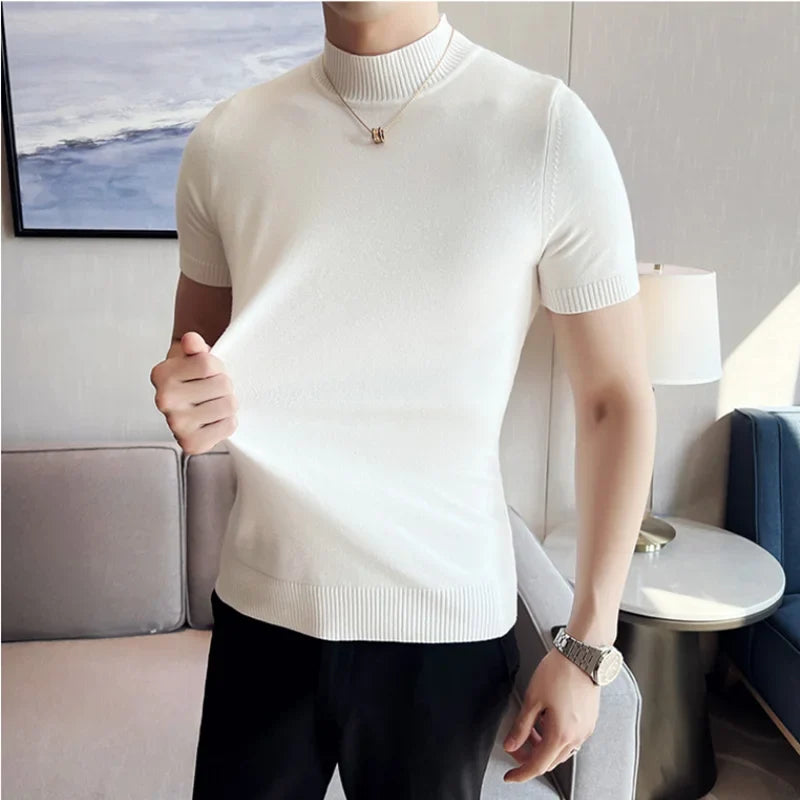 Men's Fitted Turtleneck Sweater – Fine Knit