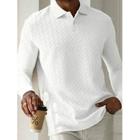 Men's Textured Long-Sleeve Polo Shirt – Smart-Casual Fit