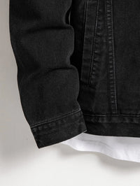 Men's Black Denim Jacket – Classic Casual Fit