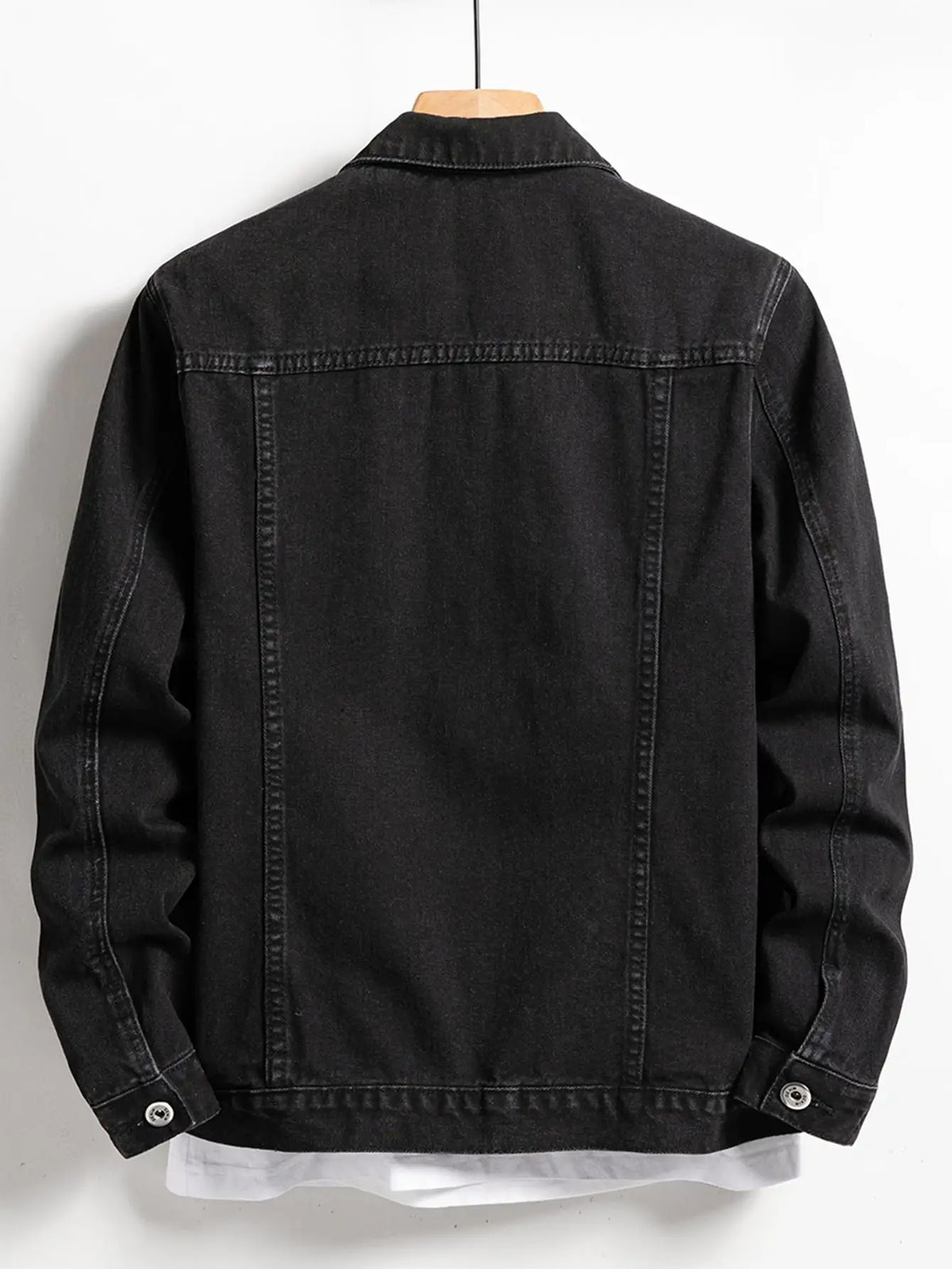 Men's Black Denim Jacket – Classic Casual Fit