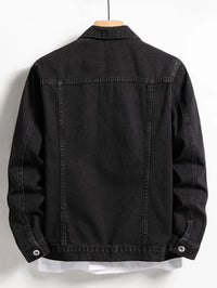 Men's Black Denim Jacket – Classic Casual Fit